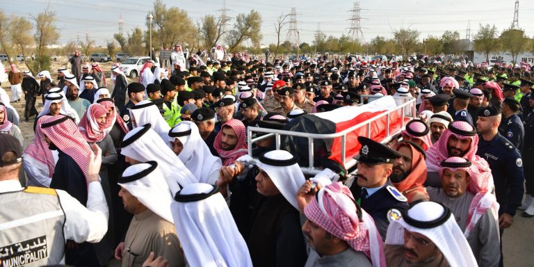 Kuwait Bids Farewell to Martyrs of Duty Bader Al-Azmi and Talal Al-Dosari in Military Funeral..