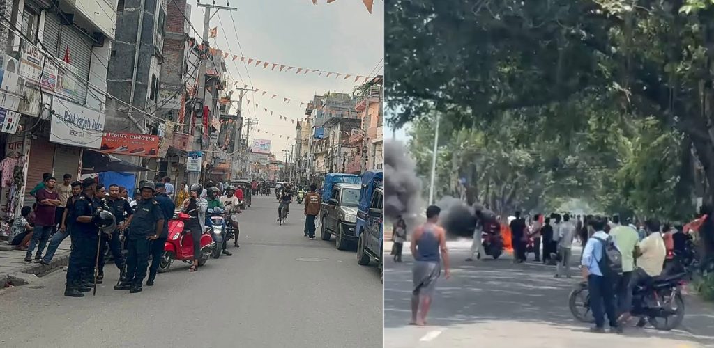 सुनसरीको कप्तानगञ्ज घटनाको विरोधमा सिरहामा प्रदर्शन, पूर्व–पश्चिम राजमार्ग अवरुद्ध